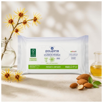 Poupina Lingette Naturelle 60 Lingettes