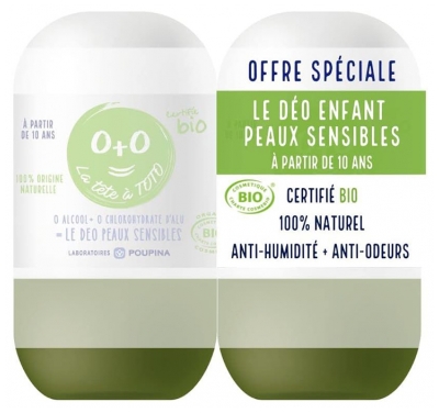 Poupina Déodorant Peaux Sensibles Bio Lot de 2 x 50 ml