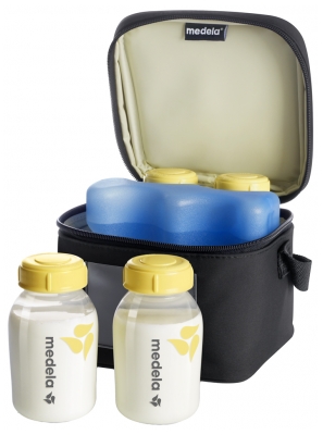 Bolsa Térmica Cooler Bag Medela + 4 Mamadeiras de 150 ml