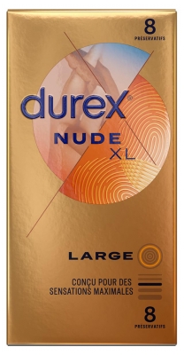 Durex Nude XL Large 8 Préservatifs