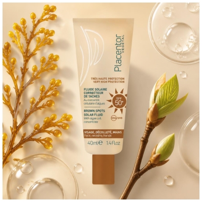 Placentor Végétal Fluide Solaire Correcteur de Taches SPF50+ 40 ml