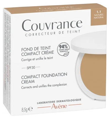 Avène Couvrance Compact Foundation SPF30 8,5 g - Barwa: 1.1 Naturalny