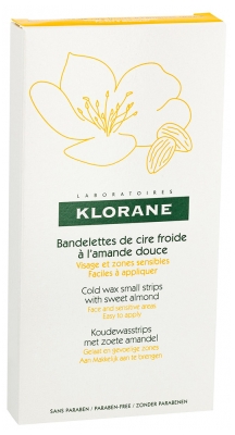 Klorane 6 Doppie Strisce di Cera Fredda all'Olio di Mandorla Dolce