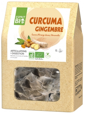 Esprit Bio Curcuma Gingembre à Infuser Bio 15 Sachets