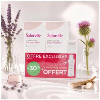 Saforelle Sanftes Waschgel Pack von 2 x 500 ml + Sanftes Waschgel 100 ml Geschenkt