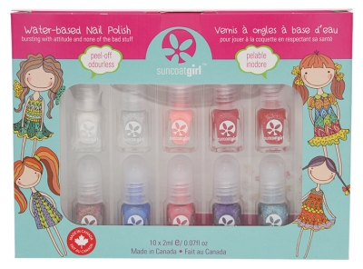 Suncoatgirl Kit de 10 Vernis à Ongles à Base d'Eau - Modèle : Féerique