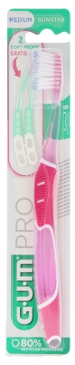 GUM Brosse à Dents Technique Pro Medium 528 - Couleur : Rose