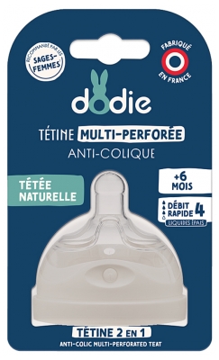 Dodie Anti-Kolik Multi-Perforierter Sauger Schneller Nahrungsfluss Dickflüssig 6 Monate und älter