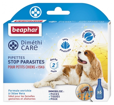 Beaphar Diméthicare Stop Parasites Chiens Moins de 15 Kg 6 Pipettes