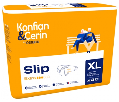 Stentil Konfian & Cerin Fralda Completa Extra 20 Mudanças para Adultos Tamanho XL