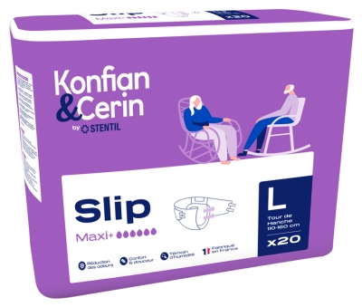 Stentil Konfian & Cerin Slip Maxi+ 20 Komplette Bleer til Voksne Størrelse L