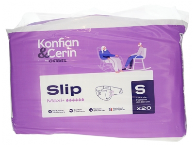 Stentil Konfian & Cerin Slip Maxi+ 20 Pilnībā Segtas Pieaugušo Autiņbiksītes Izmērs S