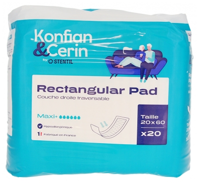 Stentil Konfian & Cerin Rectangular Pad Couche Droite Traversable 20 x 60 cm 20 Units