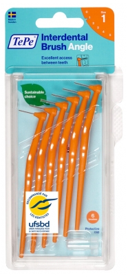 TePe 6 Angle Interdental Brushes - Size: Size 1