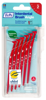 TePe 6 Angle Interdental Brushes - Size: Size 2