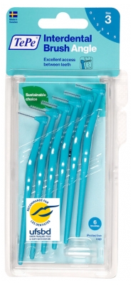 TePe 6 Angle Interdental Brushes - Size: Size 3