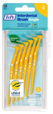 TePe 6 Angle Interdental Brushes - Size: Size 4