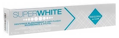 Superwhite Aufhellende Zahnpasta Gegen Zahnbelag Original mit Fluor 75 ml