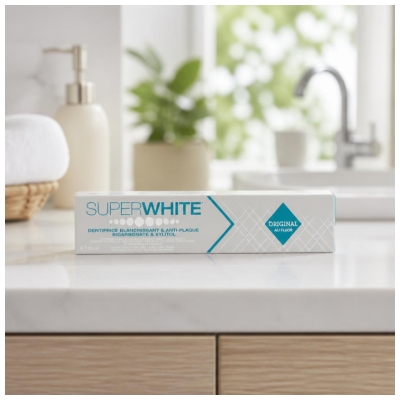 Superwhite Blegende & Anti-Plak Tandpasta Original med Fluor 75 ml