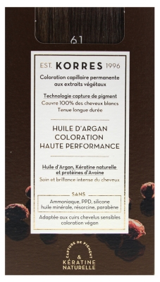 Korres Coloration Permanente Huile d'Argan - Coloration : 6.1 Blond Foncé Cendré