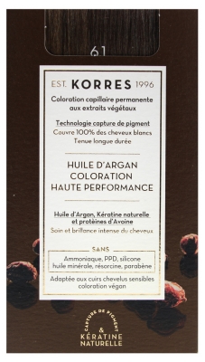 Vopsea Permanentă Korres Ulei de Argan - Culoare: 6.1 Blond cenu?iu închis