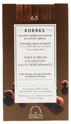 Korres Coloración Permanente Aceite de Argán - Coloración: 6.3 Rubio Oscuro Dorado