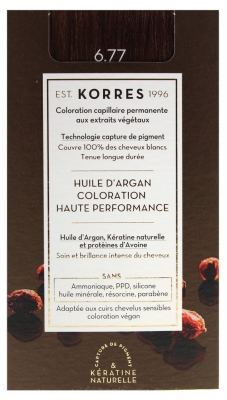 Korres Argan Oil Trwała Farba do Włosów - Kolor: 6.77 Ciemny Blond Intensywny Brąz