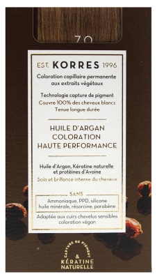 Korres Argan Oil Trwała Farba do Włosów - Kolor: 7.0 Blond