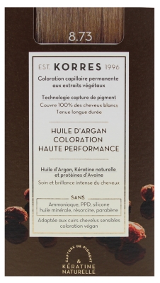 Korres Coloración Permanente Aceite de Argán - Coloración: 8.73 Oro caramelo