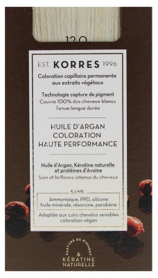Korres Coloración Permanente Aceite de Argán - Coloración: 12.0 Rubio especial