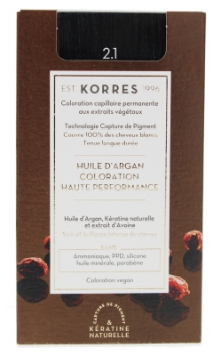 Korres Coloración Permanente Aceite de Argán - Coloración: 2.1 Azul Negro