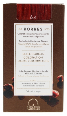 Korres Argan Oil Trwała Farba do Włosów - Kolor: 6.4 Ciemny miedziany blond