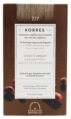 Korres Argan Oil Trwała Farba do Włosów - Kolor: 7.17 Blond Beige