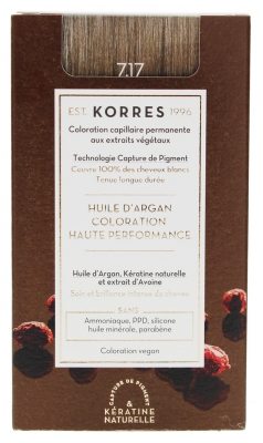 Vopsea Permanentă Korres Ulei de Argan - Culoare: 7.17 Blond Bej