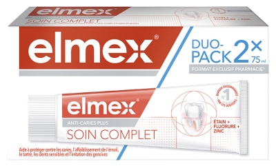 Elmex Vollständige Pflege Anti-Karies Plus Zahnpasta 2 x 75 ml Packung