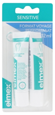 Elmex Sensitive Dentifrice Format Voyage Lot de 2 x 12 ml