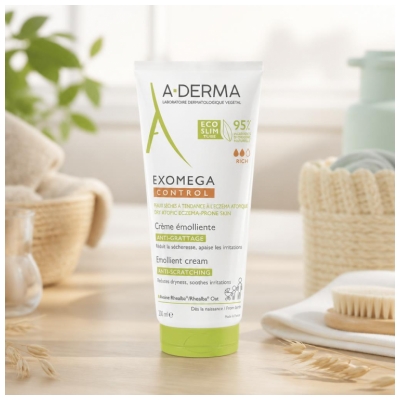 A-DERMA Exomega Control Emolientinis Kremas Nuo Niežėjimo „Eco-Slim“ Tubelė 200 ml