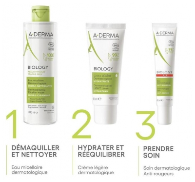 A-DERMA Biology Eau Micellaire Dermatologique Hydra-Nettoyante Bio 200 ml