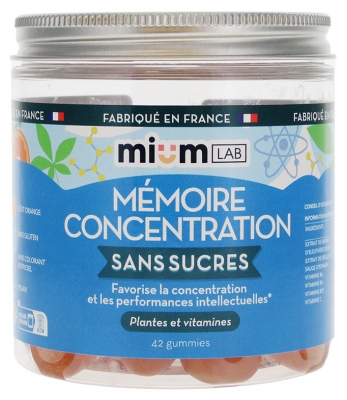 Mium Lab Mémoire Concentration Sans Sucres 42 Gummies