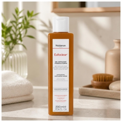 Nubiance Exfoclear Exfolierande Gel för Ansikte & Kropp 200 ml