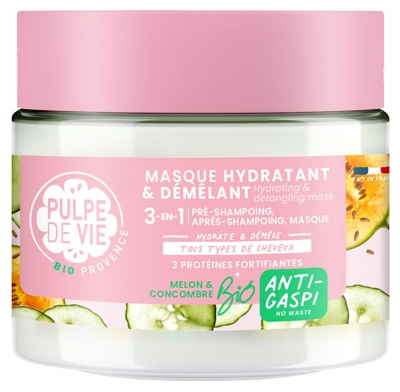 Pulpe de Vie Masque Capillaire Hydratant et Démêlant Melon 3en1 Bio 300 ml