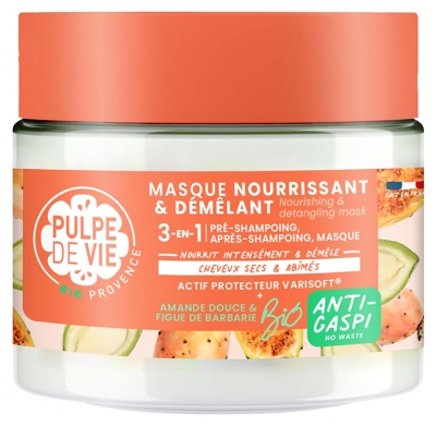 Pulpe de Vie Masque Capillaire Nourrissant et Démêlant Amande Douce 3en1 Bio 300 ml