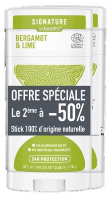 Balsam de deodorant natural Schmidt's Signature Bergamotă și Lămâie Verde Set de 2 x 75 g
