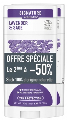 Schmidt's Desodorante en Barra Lavanda y Salvia 2 x 75 g