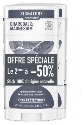 Desodorante em Bastão Natural Carvão e Magnésio Assinatura Schmidt Pacote com 2 x 75 g