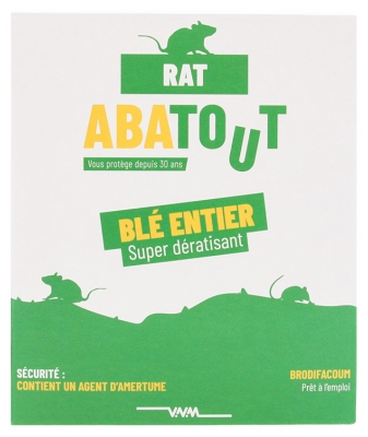 Abatout Rodenticida Rato Trigo Inteiro 7 Saquetas-Dose 140 g