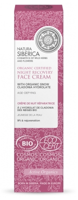 Natura Siberica Crema Notte Riparatrice Della Gioventù Della Pelle Biologica 50 ml