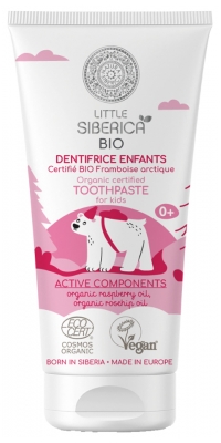 Natura Siberica Little Siberica Dentifricio Biologico al Lampone Artico per Bambini 60 ml