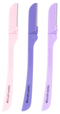 Brushworks Juego de 3 Afeitadoras de Cejas Plegables