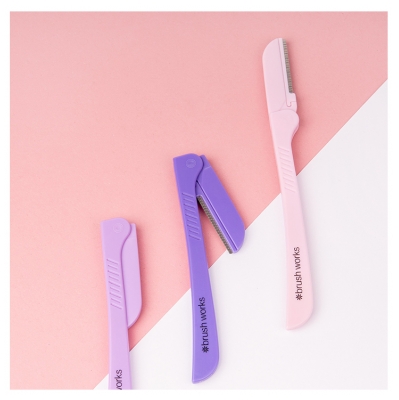 Brushworks Set van 3 Inklapbare Scheerapparaten Voor de Wenkbrauwen